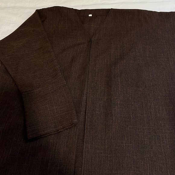 Dark brown linen abaya - Picture 7 of 7